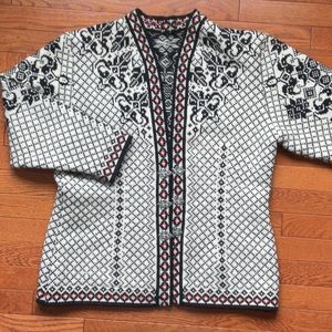 Dale of Norway women’s XL pewter clip patterned cardigan sweater